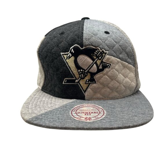 Pittsburgh Penguins Mitchell & Ness Rare Patchwork Snapback Hat Cap Hockey NHL - Picture 1 of 11